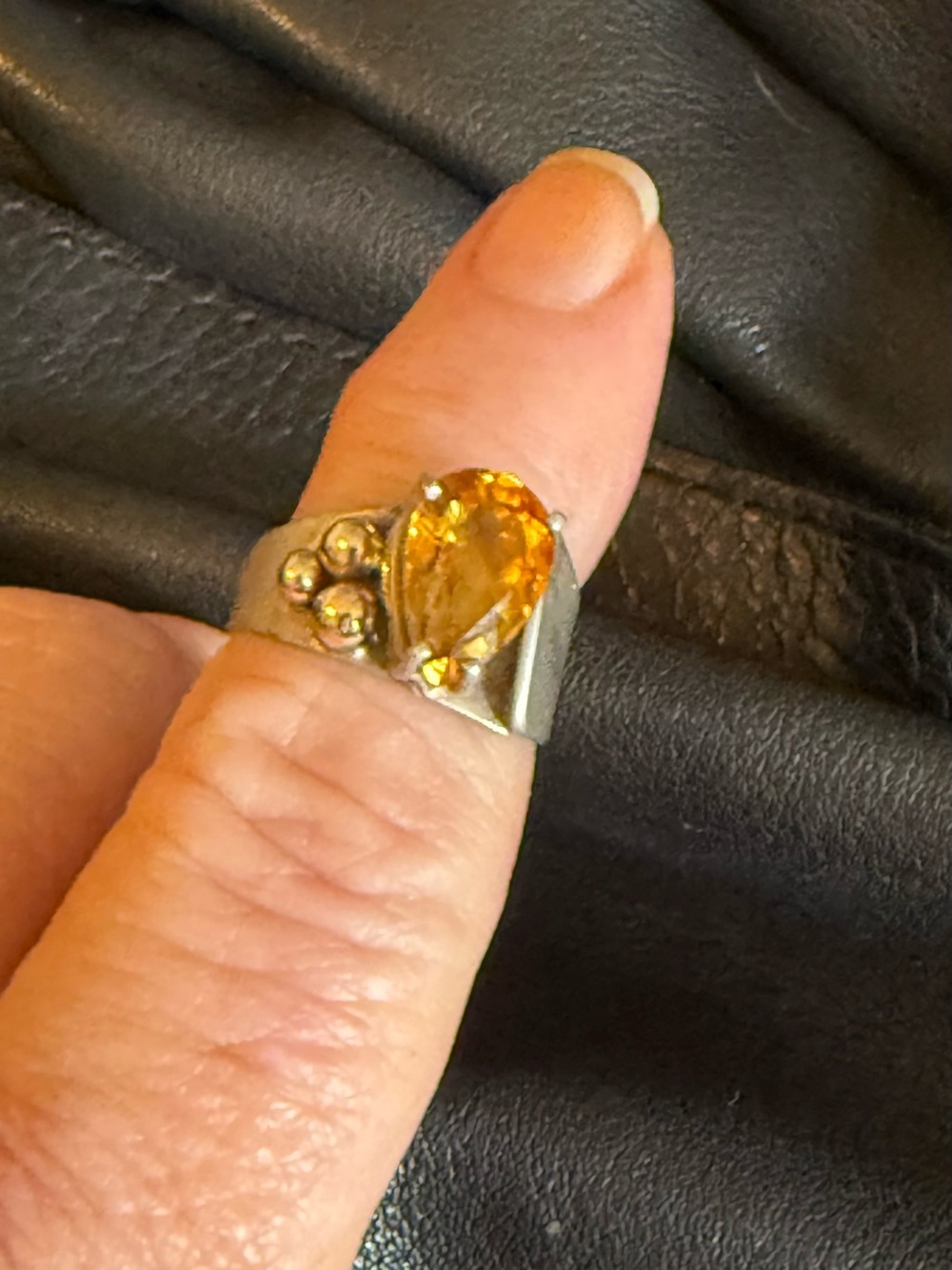 Sterling silver ring with topaz stone. Size 6